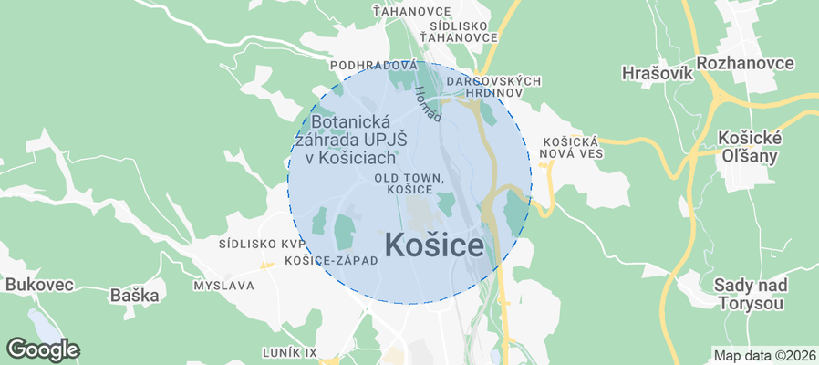 Košice-Staré Mesto Airbnb map
